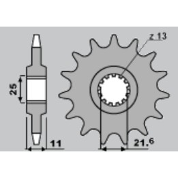 CHT zębatka przednia 2142 16 yamaha R6 '06-'14 (525)