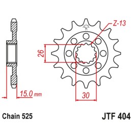 JT zębatka przednia 2198 17 bmw S1000RR '09-'19 z gumą (219817JTRB) (łańc. 525)