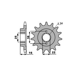 PBR zębatka przednia 2222 15 18NC ducati 796 hypermotard 10-12, monster 796 10-12 (łańc. 525) (made in italy)