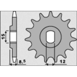 GROSSKOPF zębatka przednia 2240 11 ktm SX 50 09-18 łańcuch 415
