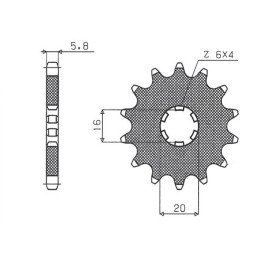 SUNSTAR zębatka przednia 560 14 kawasaki kx 65/80/85 (JTF546.14) (łańc. 420) (56014JT)