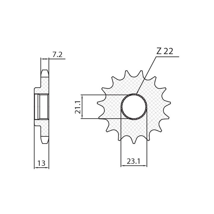 SUNSTAR zębatka przednia 2149 15 yamaha 250 tricker '06-'08, ybr 250 '08-'11 (JTF1594.15) (łańc. 428) (214915JT)