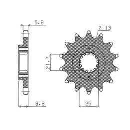 SUNSTAR zębatka przednia 525 17 kawasaki ER5 '97-'06 (JTF512.17) (łańc. 520) (52517JT)