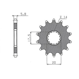 SUNSTAR zębatka przednia 440 13 yamaha yz 125 '87-'04 (JTF564.13) (łańc. 520) (44013JT)