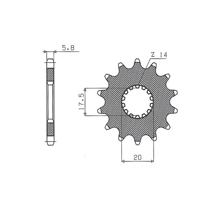 SUNSTAR zębatka przednia 440 13 yamaha yz 125 '87-'04 (JTF564.13) (łańc. 520) (44013JT)