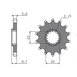 SUNSTAR zębatka przednia 1248 12 ktm sx/exc '91-'25 (JTF1901.12) (łańc. 520) (124812JT)