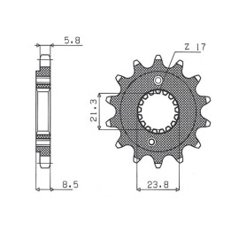 SUNSTAR zębatka przednia 2071 15 honda XR 400 '96-'05, trx 400 (JTF1322.15) (łańc. 520) (207115JT)