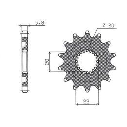 SUNSTAR zębatka przednia 2103 12 yamaha yzf 250 '01-'25, wrf 250 '01-'25 (JTF1590.12) (łańc. 520) (210312JT)