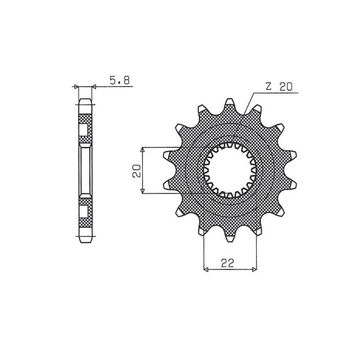 SUNSTAR zębatka przednia 2103 12 yamaha yzf 250 '01-'25, wrf 250 '01-'25 (JTF1590.12) (łańc. 520) (210312JT)