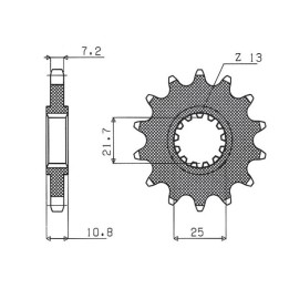 SUNSTAR zębatka przednia 2142 17 yamaha tdm 850 '96-'00 (JTF1586.17) (łańc. 525) (214217JT)