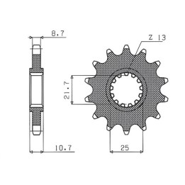 SUNSTAR zębatka przednia 580 16 yamaha fz 6/R6/FZ750 (JTF580.16) (łańc. 530) (58016JT)