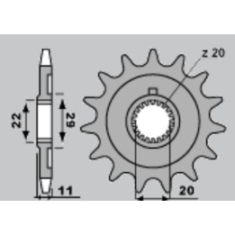 GROSSKOPF zębatka przednia 2275 14 sherco 125 se-r '18-21, 250 se f/se f-r '14-20, 300 se f '14-20 (łańc. 520) (wieloklin 20 z.)
