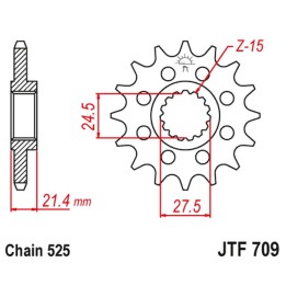 JT zębatka przednia 2150 17 aprilia 750/900 dorsoduro/abs '07-'19, shiver/gt/abs '07-'19 1200 dorsoduro/abs '11-'16 (215017JT)…