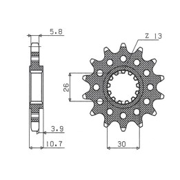 SUNSTAR zębatka przednia 579M 17 yamaha FZ1 '06-'14, R1 '04-'14, fj, xjr (JTF1579.17) (łańc. 520) (579M17JT)