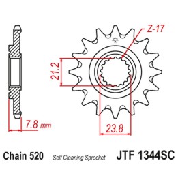 JT zębatka przednia 2320 13 honda crf 250R '18-'23 samooczyszczająca (232013JTSC) (łańc. 520)
