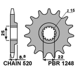 PBR zębatka przednia 1248 12 ktm sx/exc '91-'25 (JTF1901.12) (łańc. 520) (124812JT) (made in italy)