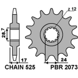 PBR zębatka przednia 2073 15 honda cb 600 hornet '97-'06, cbr 600F '97-'98, cbf 600 '04-'07 (JTF1371.15) (łańc. 525) (207315JT)…