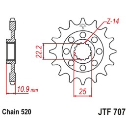 JT zębatka przednia 2145 16 aprilia 450/550 rxv-sxv 06-12 SWM300/500 (214516JT) (ŁAŃC.520)
