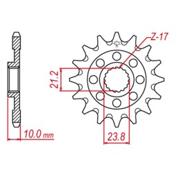 GROSSKOPF zębatka przednia 2160 14 suzuki rmz 450 '13-'20 (+1) samooczyszczająca (JTF1443.14SC)* (łańc. 520)