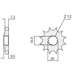 SUNSTAR zębatka przednia 2084 13 ktm SX 85 '04-'18 (JTF1907.13) (łańc. 428) (208413JT)