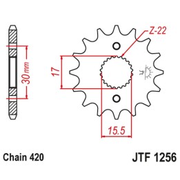 JT zębatka przednia 332 16 honda crf 50F '04-'12, XR 50 '00-'03 (33216JT) (łańc. 420)