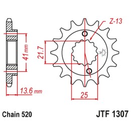 JT zębatka przednia 2093 14 kawasaki ZX6R '03-'06 (2093M14JT) (łańc. 520)