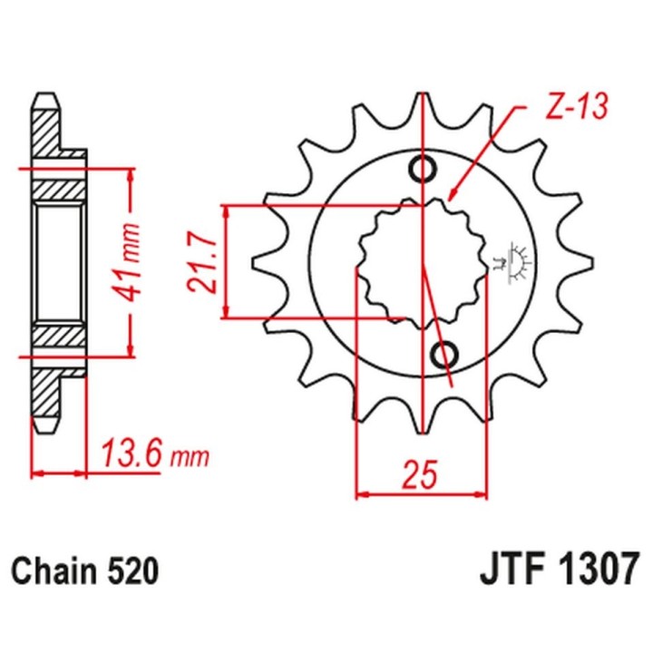 JT zębatka przednia 2093 14 kawasaki ZX6R '03-'06 (2093M14JT) (łańc. 520)