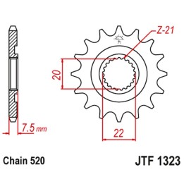 JT zębatka przednia 2120 12 honda cr 125R '04-'07, crf 250R/X '04-'17 (212012JT) (łańc. 520)