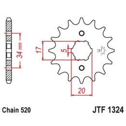 JT zębatka przednia 2060 13 honda crf 230 '03-15' trx 200 SX foutrax '86-88' '90-97' (206013JT) (łańc. 520)