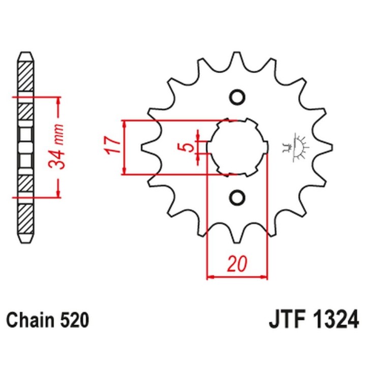 JT zębatka przednia 2060 13 honda crf 230 '03-15' trx 200 SX foutrax '86-88' '90-97' (206013JT) (łańc. 520)