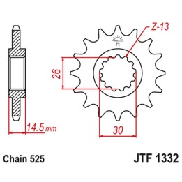 JT zębatka przednia 2047 14 honda cb 750F2 '92-'00 (204714JT) (łańc. 525)