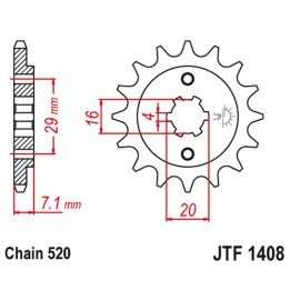 JT zębatka przednia 422 15 suzuki RV200 van van '15-19',TSR200 (ts) '90-92' (42215JT) (łańc. 520)