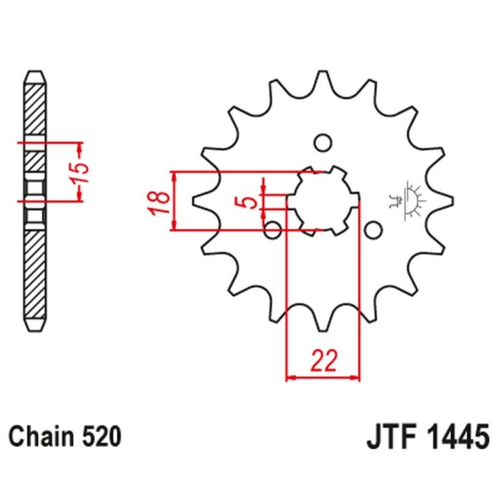 JT zębatka przednia 423 14 kawasaki kx 125 '94-'07 (42314JT) (łańc. 520)
