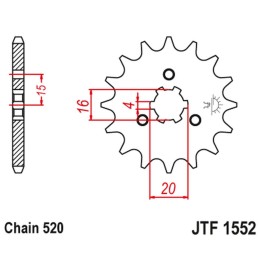 JT zębatka przednia yamaha ytm 200 '83-85' ( (łańc. 520) na zamówienie