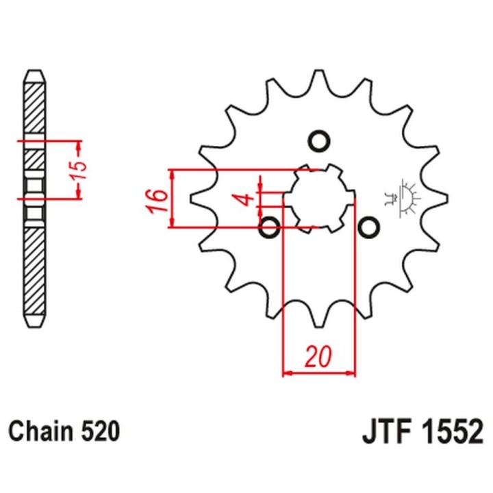 JT zębatka przednia yamaha ytm 200 '83-85' ( (łańc. 520) na zamówienie