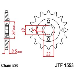JT zębatka przednia 2052 14 yamaha xt 250 TL (japan) '83-84' srx 250 '87' (205214JT) (łańc. 520) na zamówienie