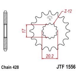JT zębatka przednia 2064 13 yamaha tzr 50 (spain) (206413JT) (łańc. 428) konwersja