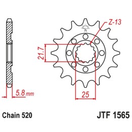JT zębatka przednia 2141 13 kawasaki kxf 450 '06-20' klx 450 '08-20' (214113JT) (łańc. 520)
