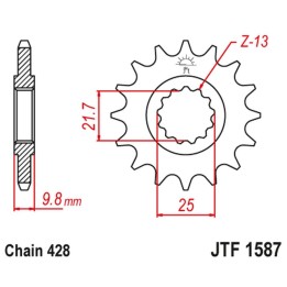 JT zębatka przednia 2049 19 yamaha fzr 400 '88-95', sr 400 '88-17' sr 500 '91-00' (204919JT) (łańc. 428)