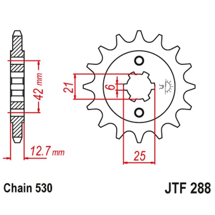 JT zębatka przednia 288 15 honda cb 550F/K '75-'80 (28815JT) (łańc. 530) (-2)