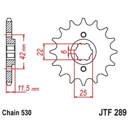 JT zębatka przednia 277 16 honda ft 500 '82-'84 (27716JT) (łańc. 530) (PC07)