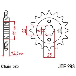 JT zębatka przednia 293 14 honda xl 600V '87-'88 (PD06) (29314JT) (łańc. 525) (-1)