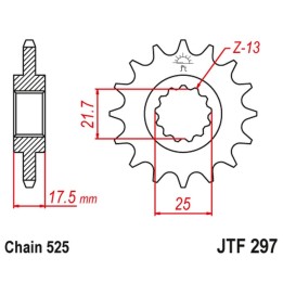 JT zębatka przednia 2041 14 honda cb 500 '94-'03, cbf 500 '04-'08 (204114JT) (łańc. 525) (-1)