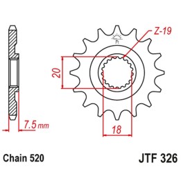JT zębatka przednia 340 12 honda cr 125 '87-'03 (34012JT) (łańc. 520)