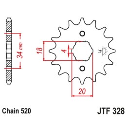 JT zębatka przednia 273 15 honda XR 200R, xl 200R '81-'83 (27315JT) (łańc. 520)