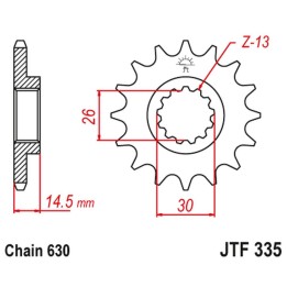 JT zębatka przednia 335 15 honda cb 750 f/k '77-78' (33515JT) (łańc. 630) na zamówienie