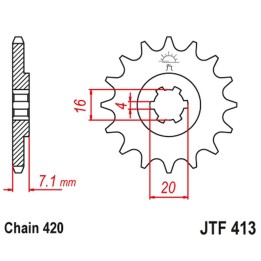 JT zębatka przednia 413 11 suzuki rmx 50, ts 50 (41311JT) (łańc. 420)