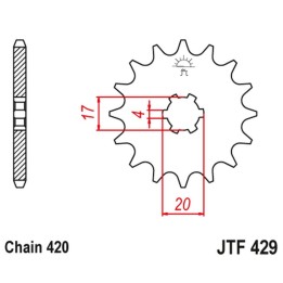 JT zębatka przednia 249 12 suzuki rm 50 '81-'82 (24912JT) (łańc. 420)