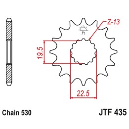 JT zębatka przednia 439 15 suzuki gsx 400 '81-86', gr 650 '83-85' (43915JT) (łańc. 530)