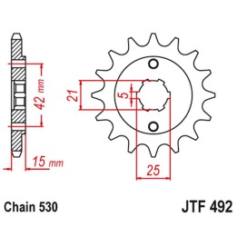 JT zębatka przednia 7003 14 ducati 500/600 pantah sports '80-84' (700314JT) (łańc. 530) na zamówienie